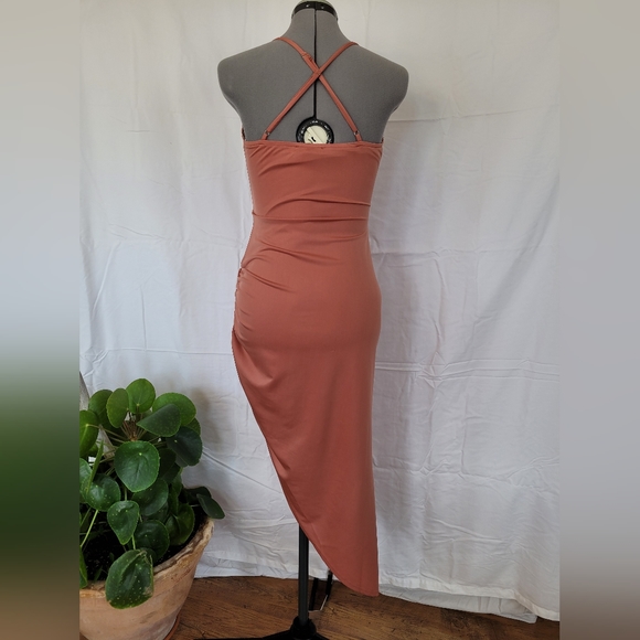 Firefly bodycon pink dress with asymmetrical hem - Picture 4 of 11